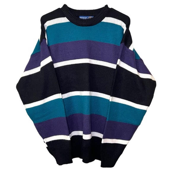 VTG AMERICAN WEEKEND Striped Knitted Sweater - Picture 2 of 12